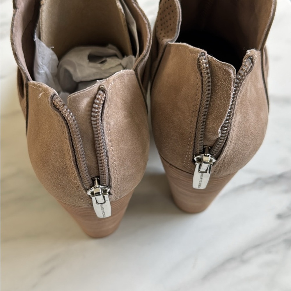Dolce Vita Perforated Taupe Ankle Booties - Picture 3 of 5